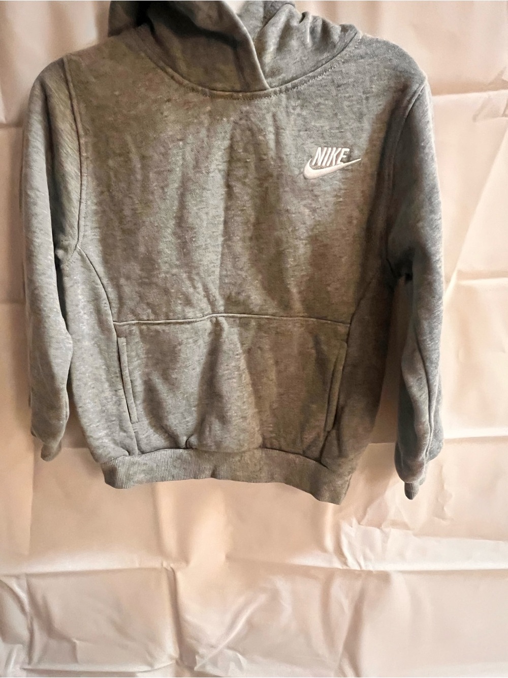 Nike Light Gray Pullover Hoodie with White Swoosh